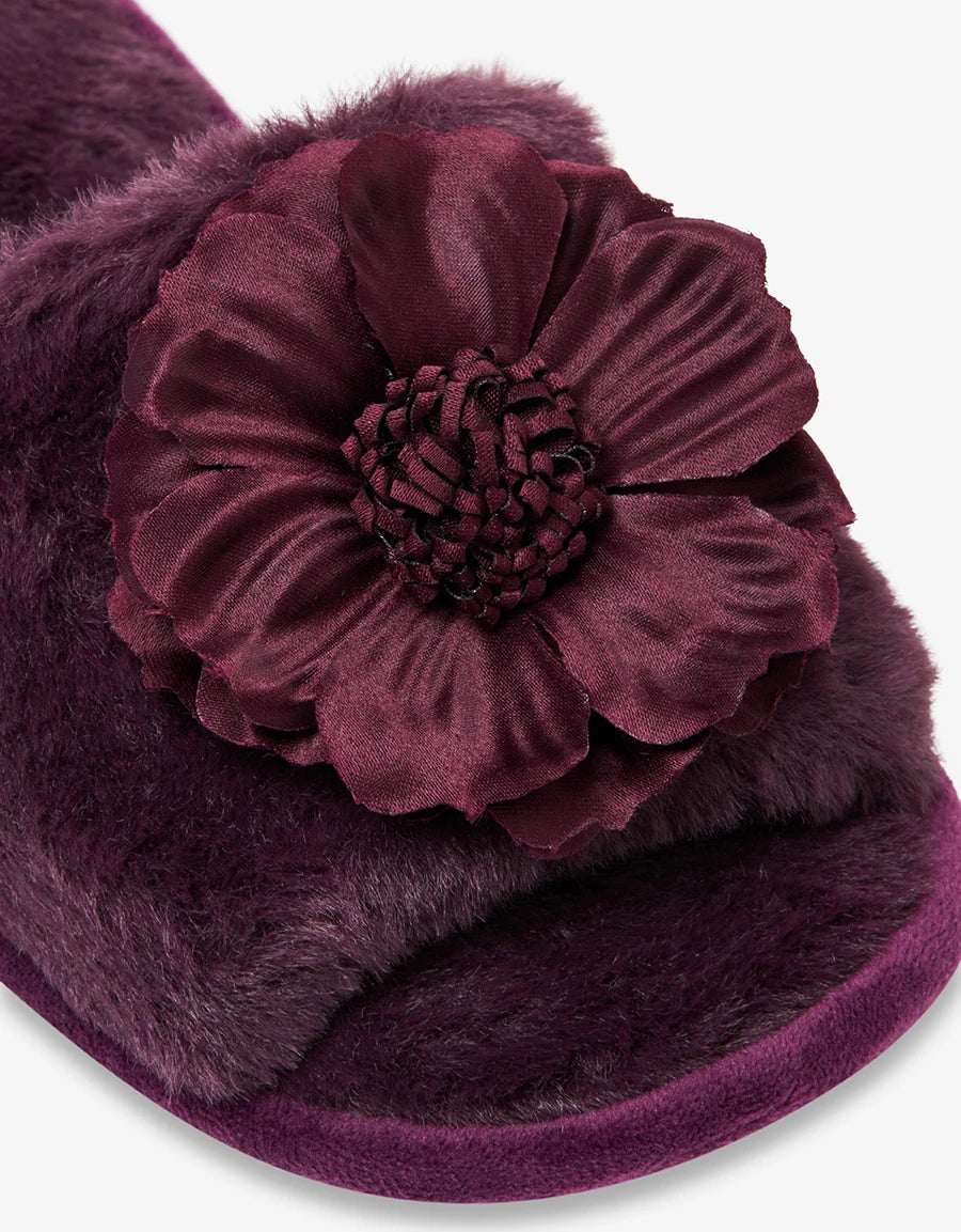 Floral Detail Open-Toe Slipper