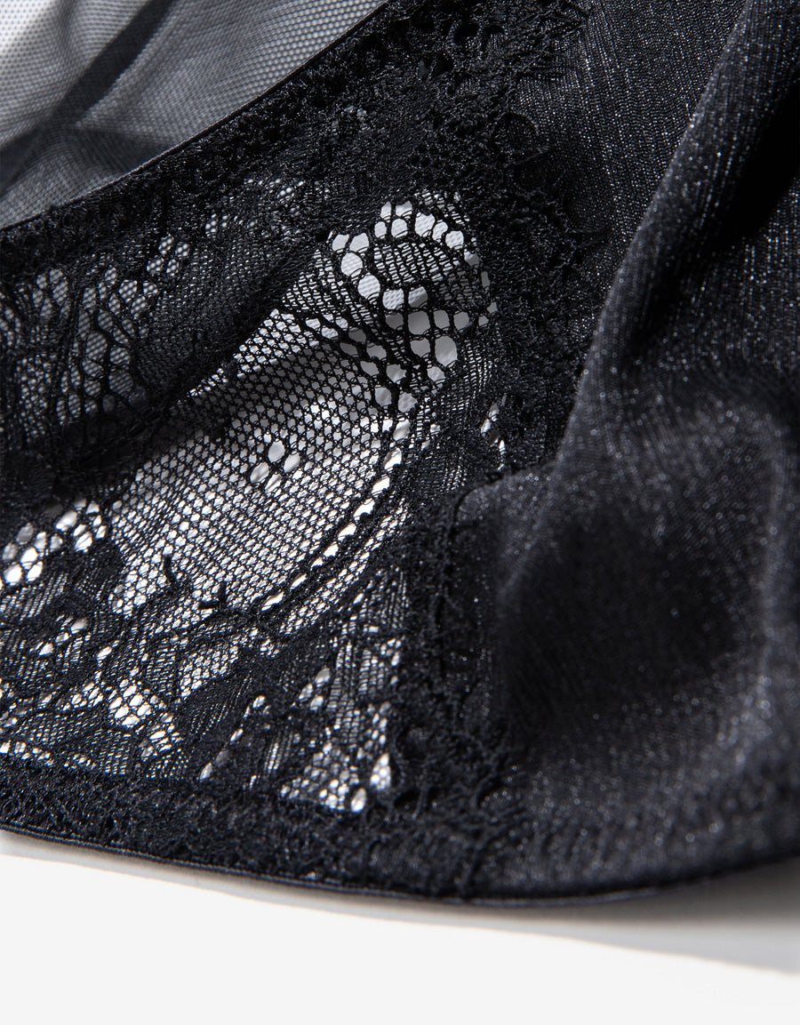 Lace Brazilian Panty in Black
