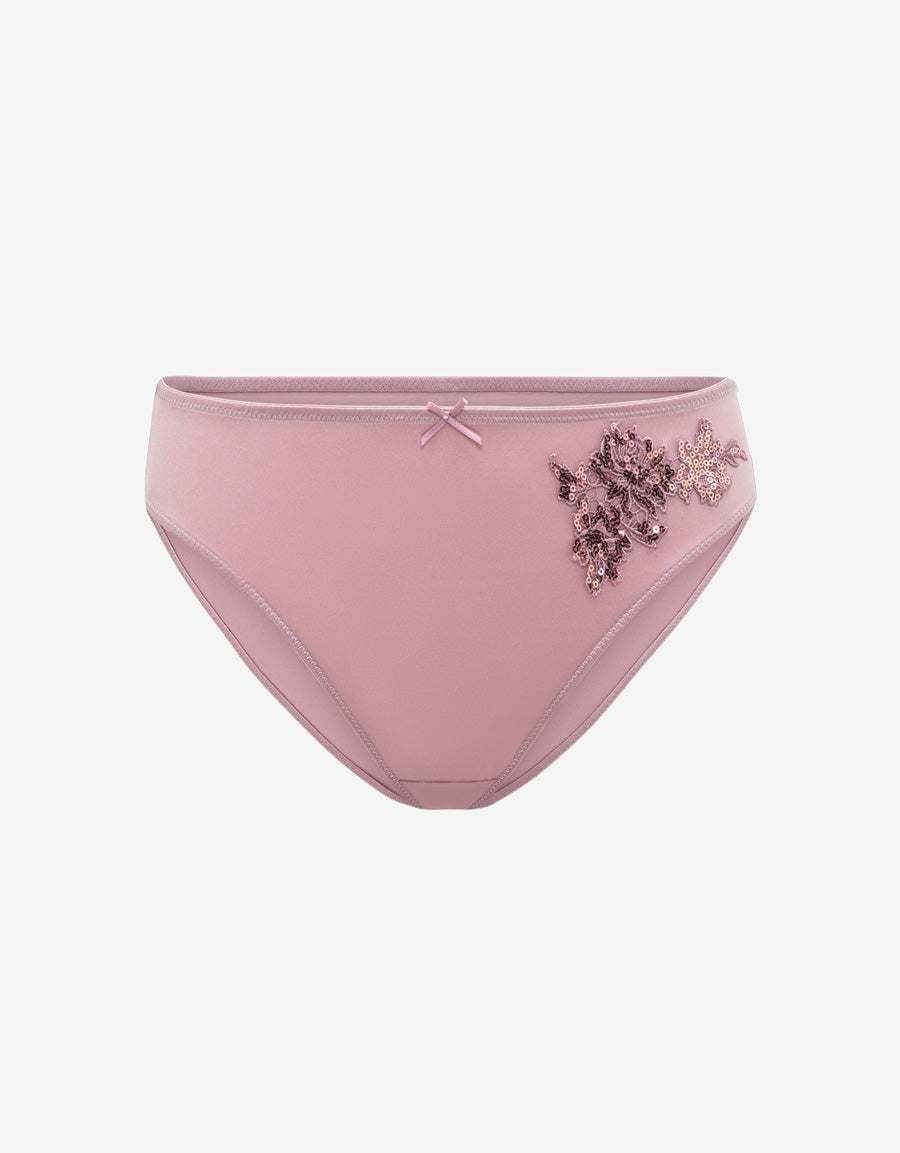 Sequin Embroidered Bikini Panty