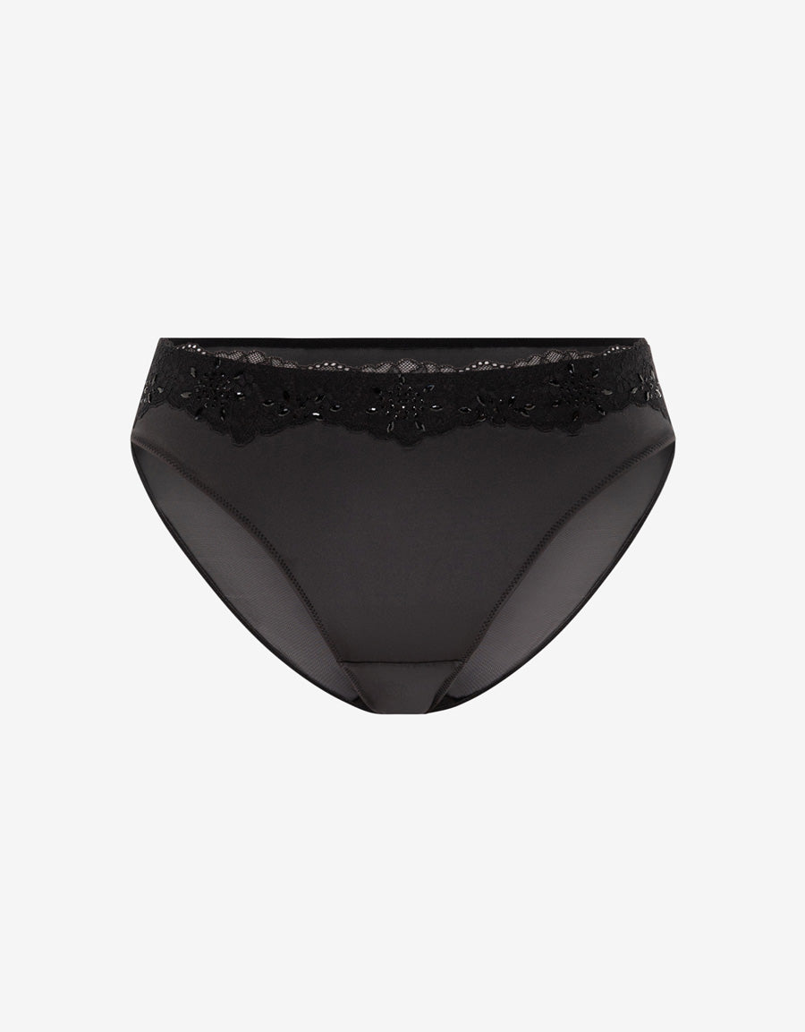Sparkle Lace-Trim Bikini Panty
