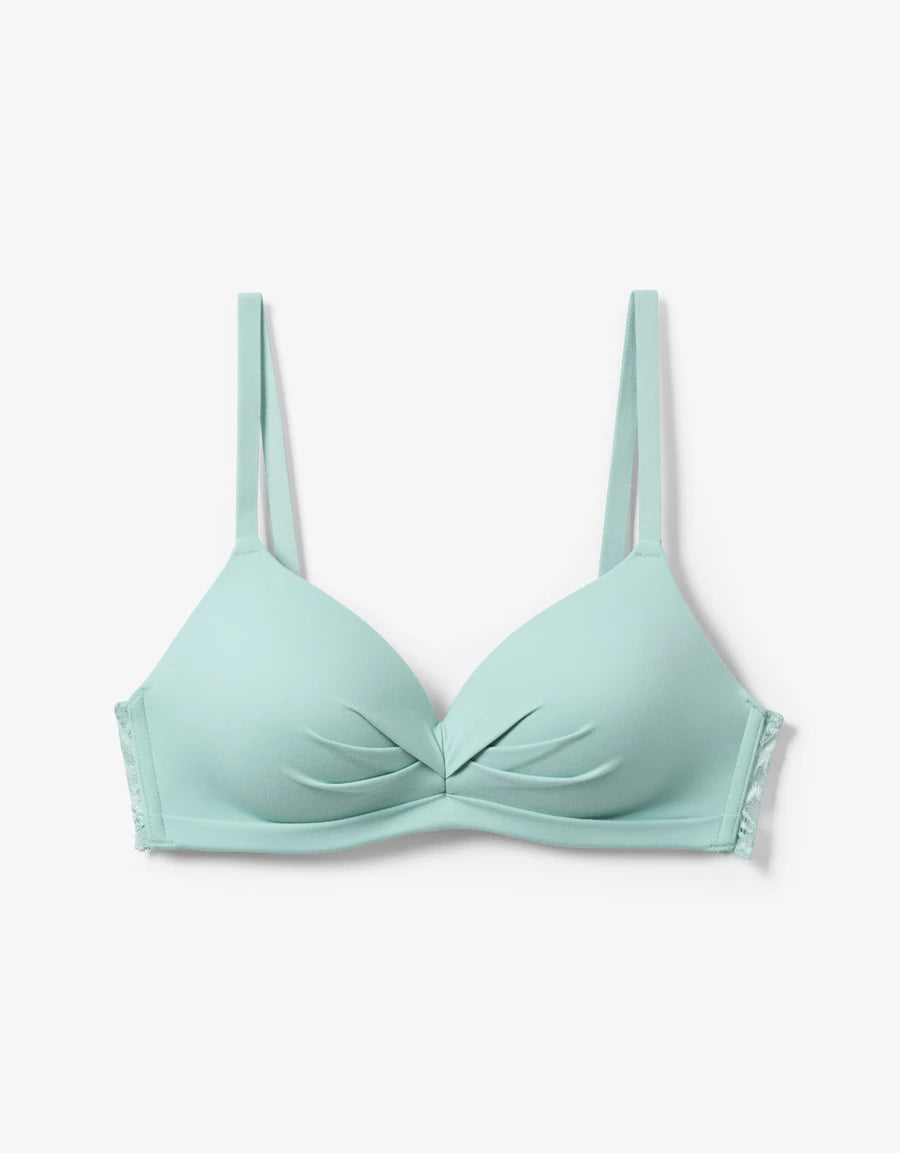 Lace-Trim Plunge Bra