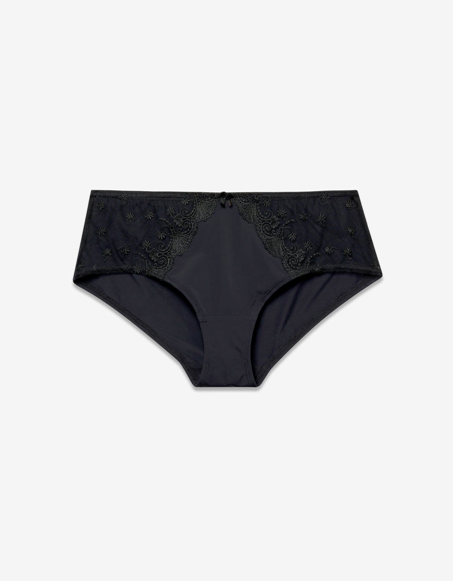 Lace Boxer Panty in Black