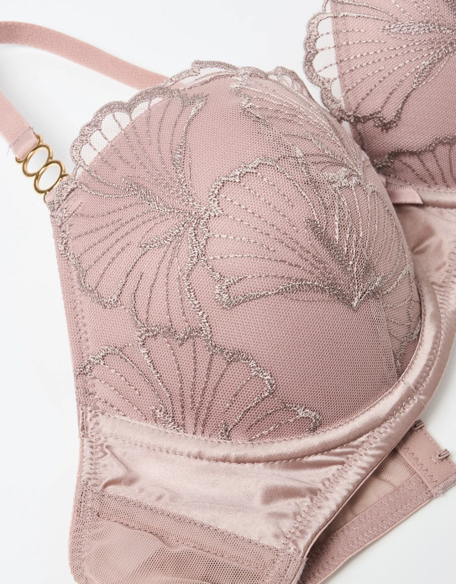 Embroidered Push-Up Balconette Bra