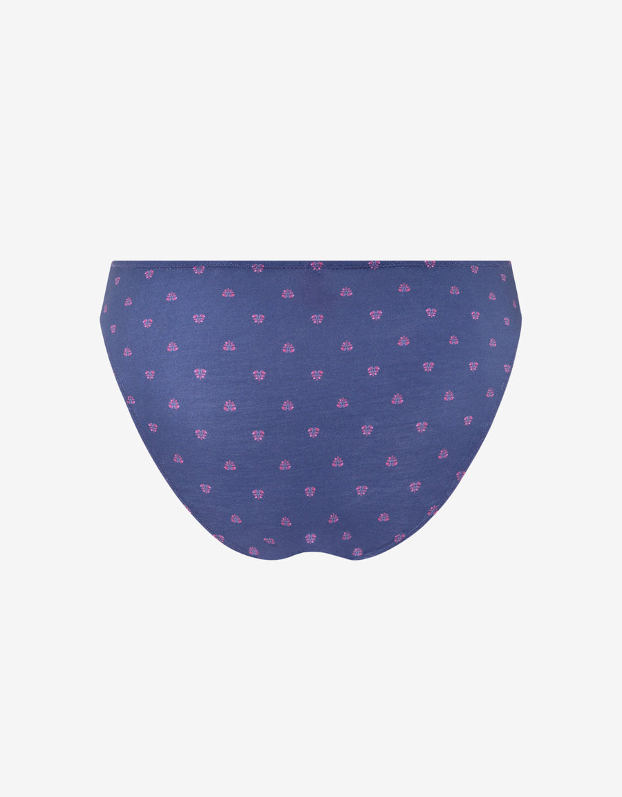 Lace-Trim Cotton Bikini Panty