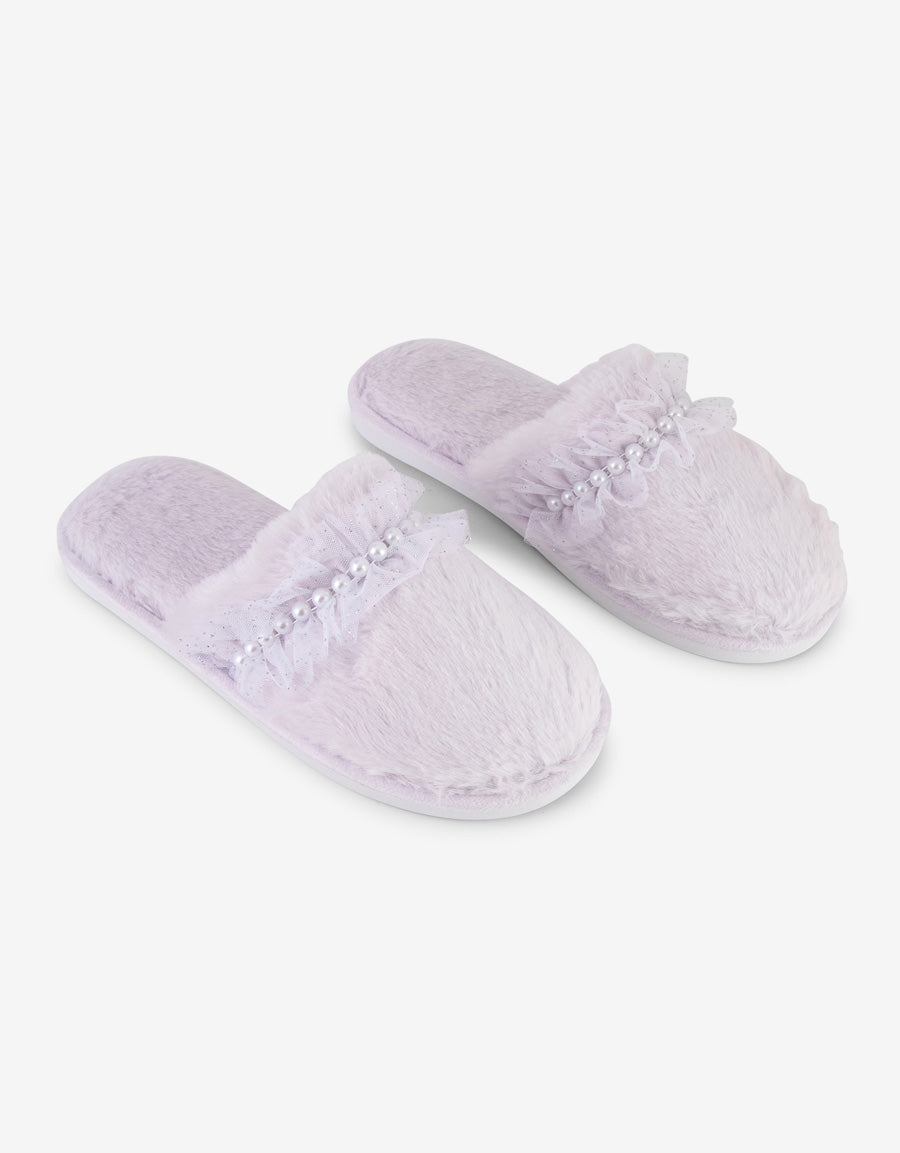 Faux Fur Close Toe Slipper