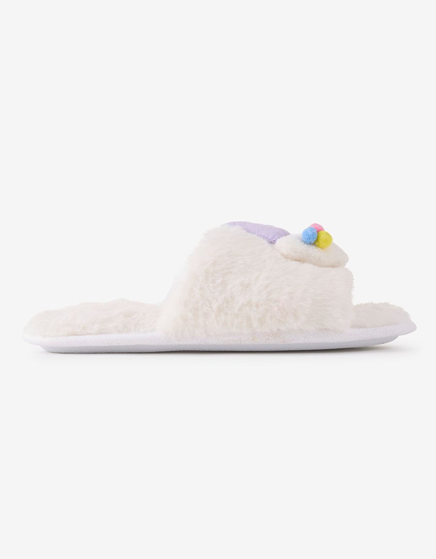 Slipper Open Toe Slippers in White