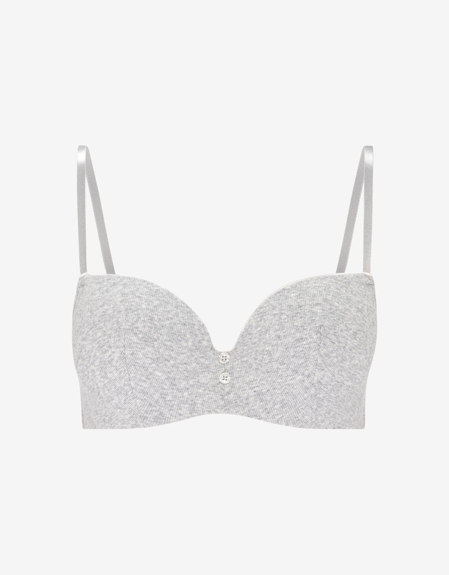 Cotton Rib Balconette Bra
