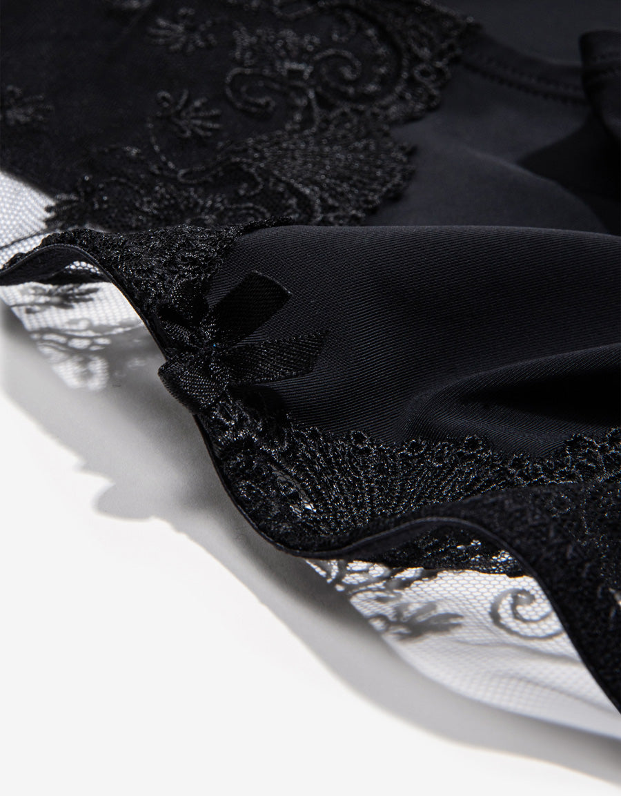 Lace Boxer Panty in Black