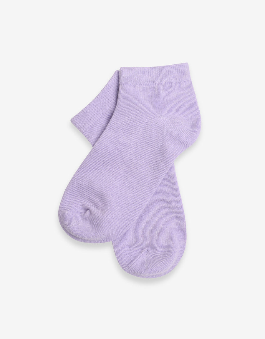 3-Pack Liners Cotton Ankle Socks in Lilac