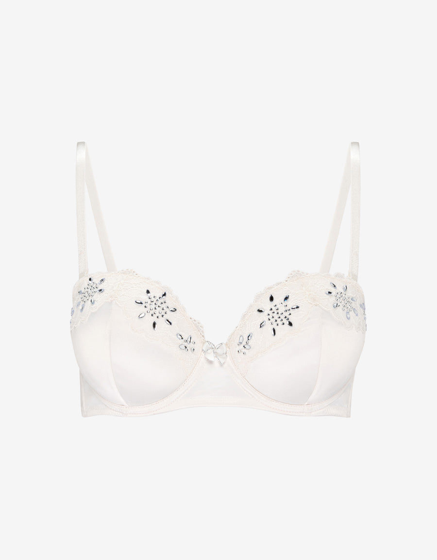 Sparkle Lace-Trim Satin Multiway Bra