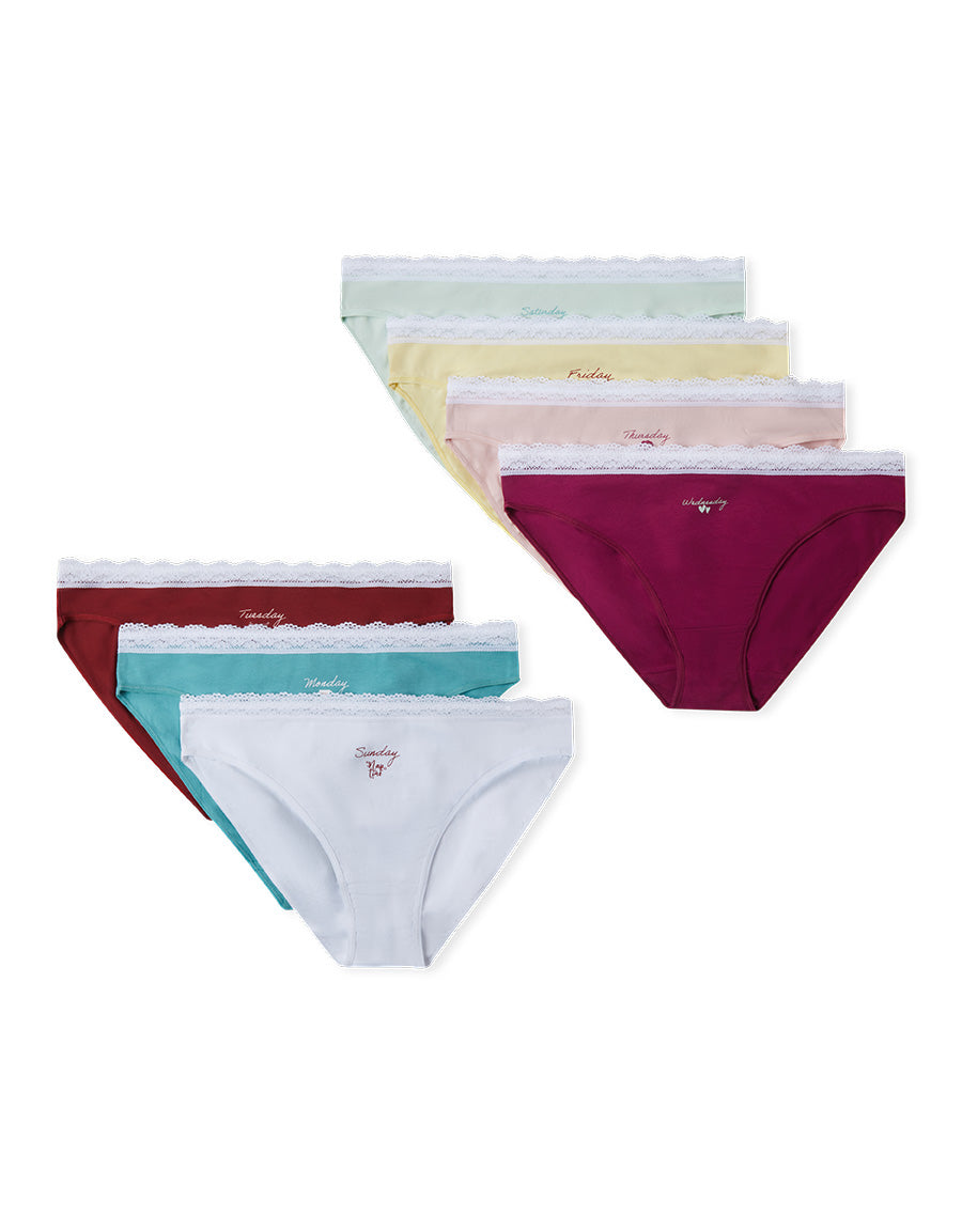 Essential 7 Pack Days Of The Week Bikini Brief Yellow