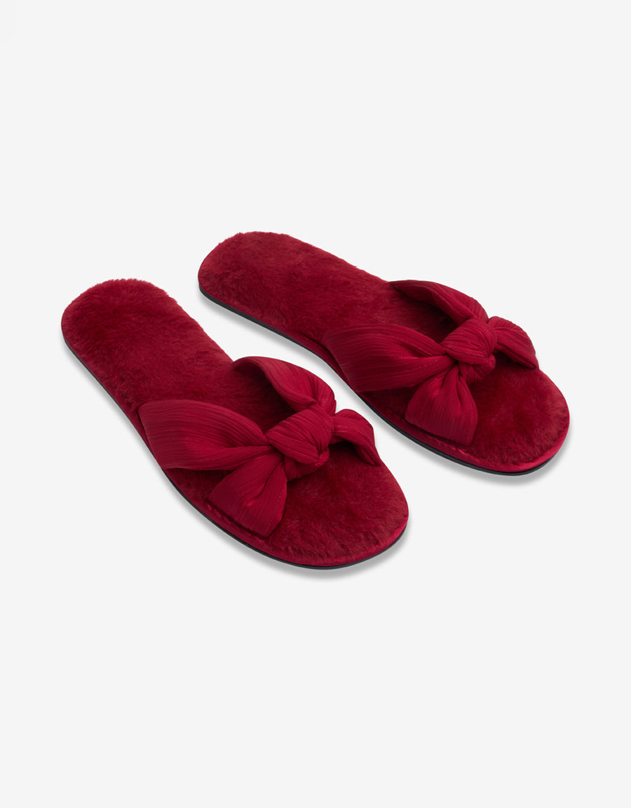 Slipper Open Toe Slippers in Red