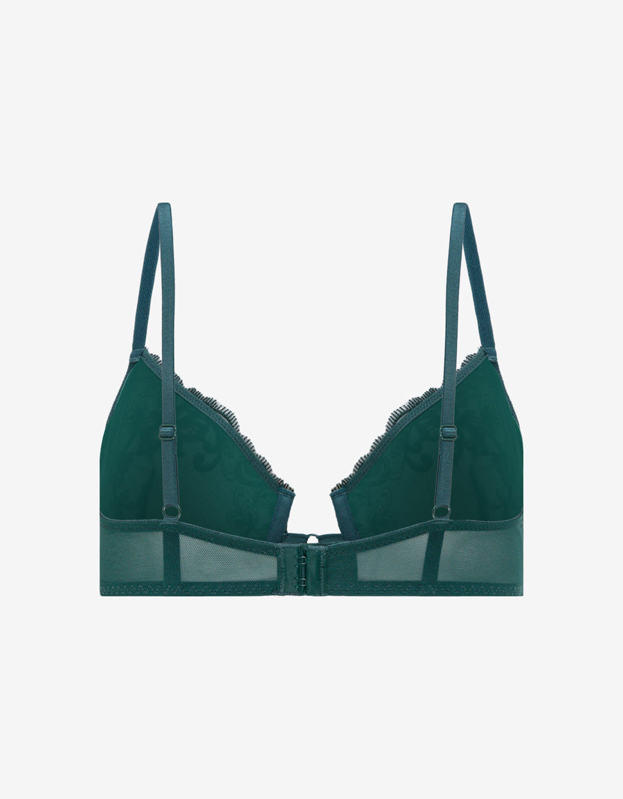Embroidered Non Padded Plunge Bra