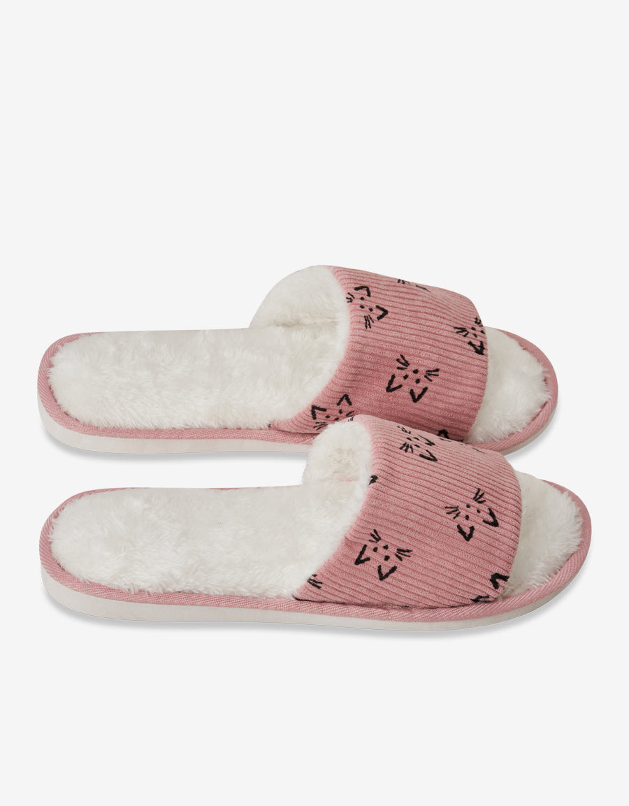 Pink Open Toe Slippers