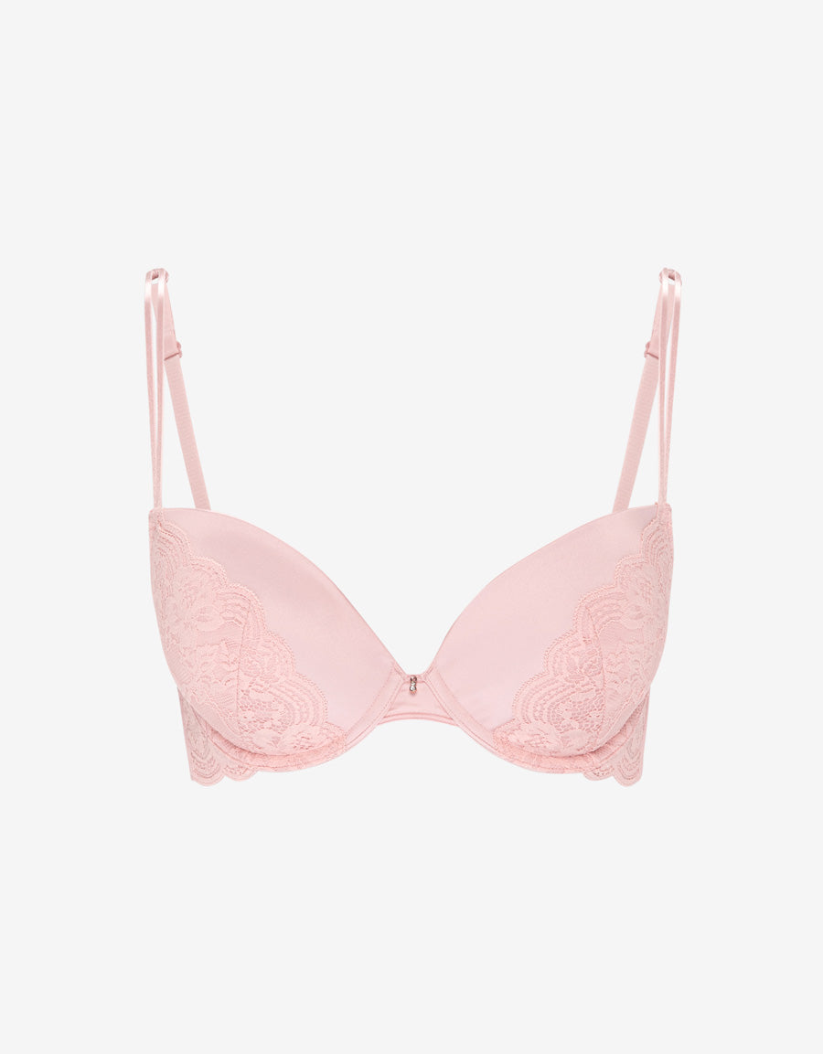 Satin Lace Plunge Bra
