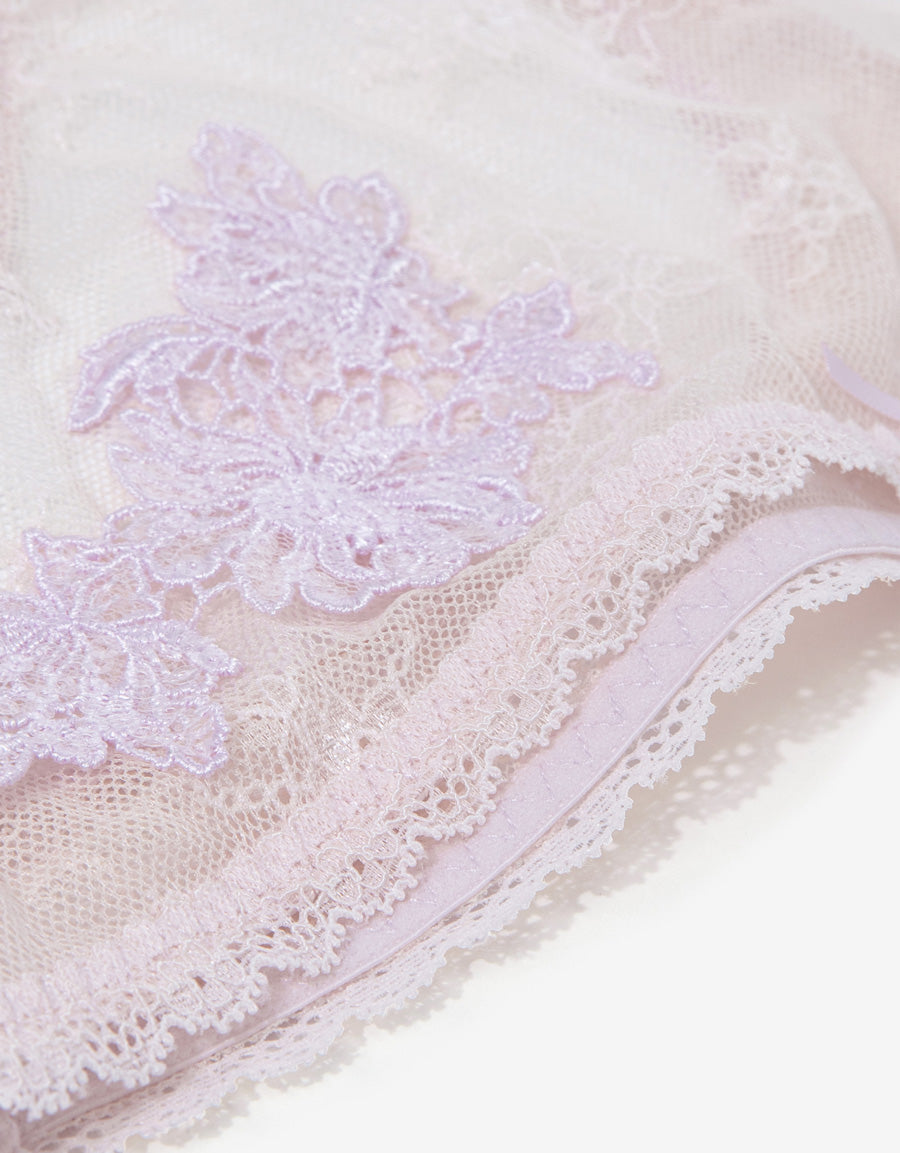 Sequin Embroidered Lace Thong Panty