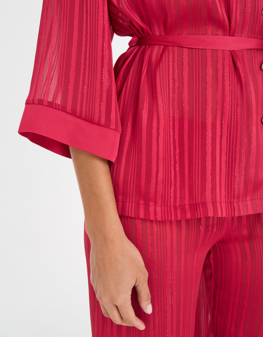 Jacquard Chiffon Pajama Set