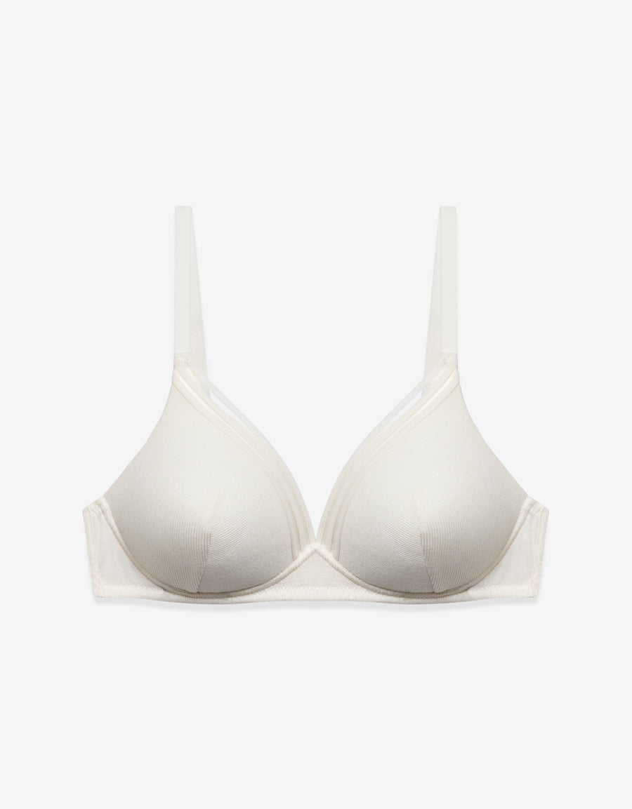 Cotton Wireless Bra in White