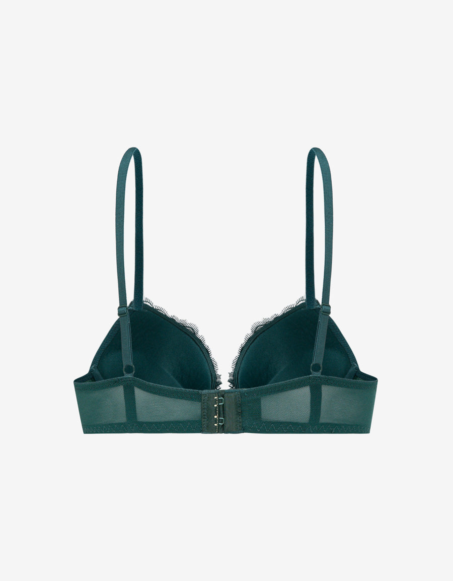 Embroidered Plunge Bra
