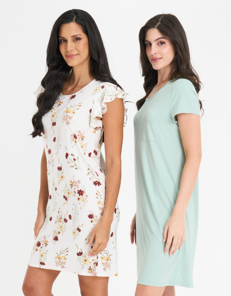 2-Pack Soft-Stretch Short Dresses
