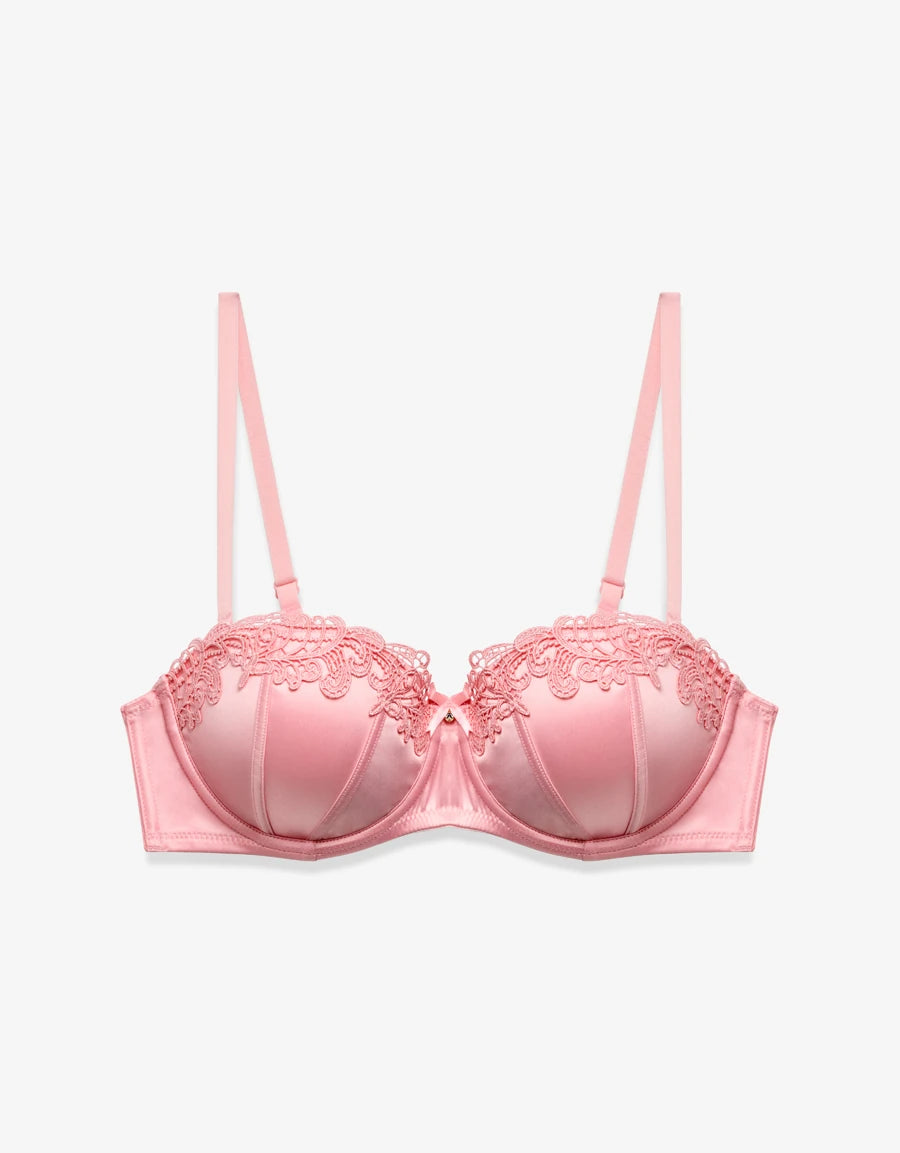 Embroidered Lace-Trim Push-Up Multiway Bra