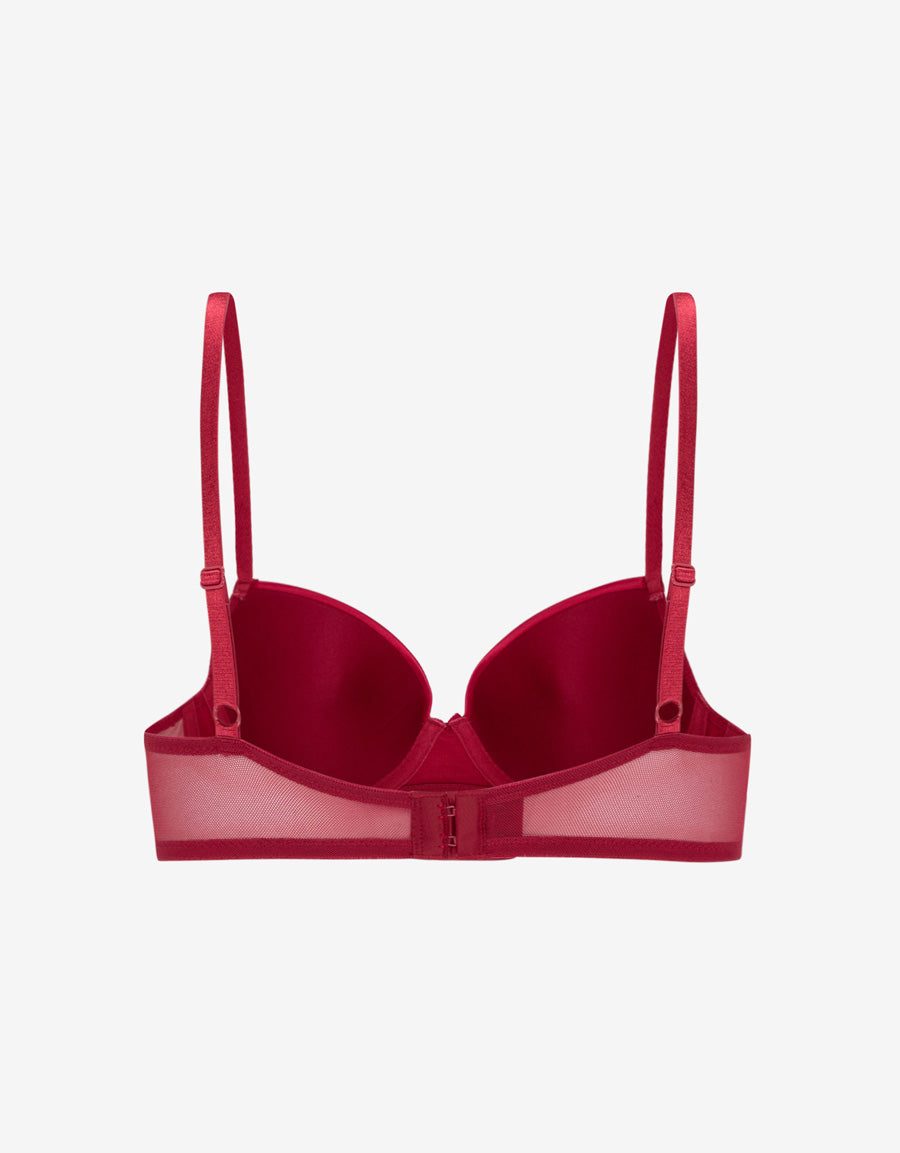 Sparkle Lace-Trim Satin Balconette Bra