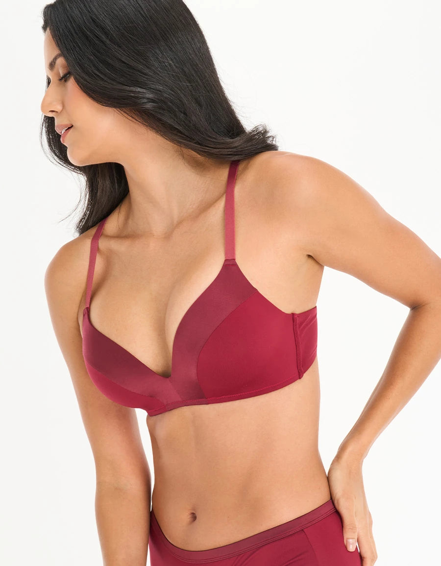 Smooth Microfiber Push-Up Plunge Bra