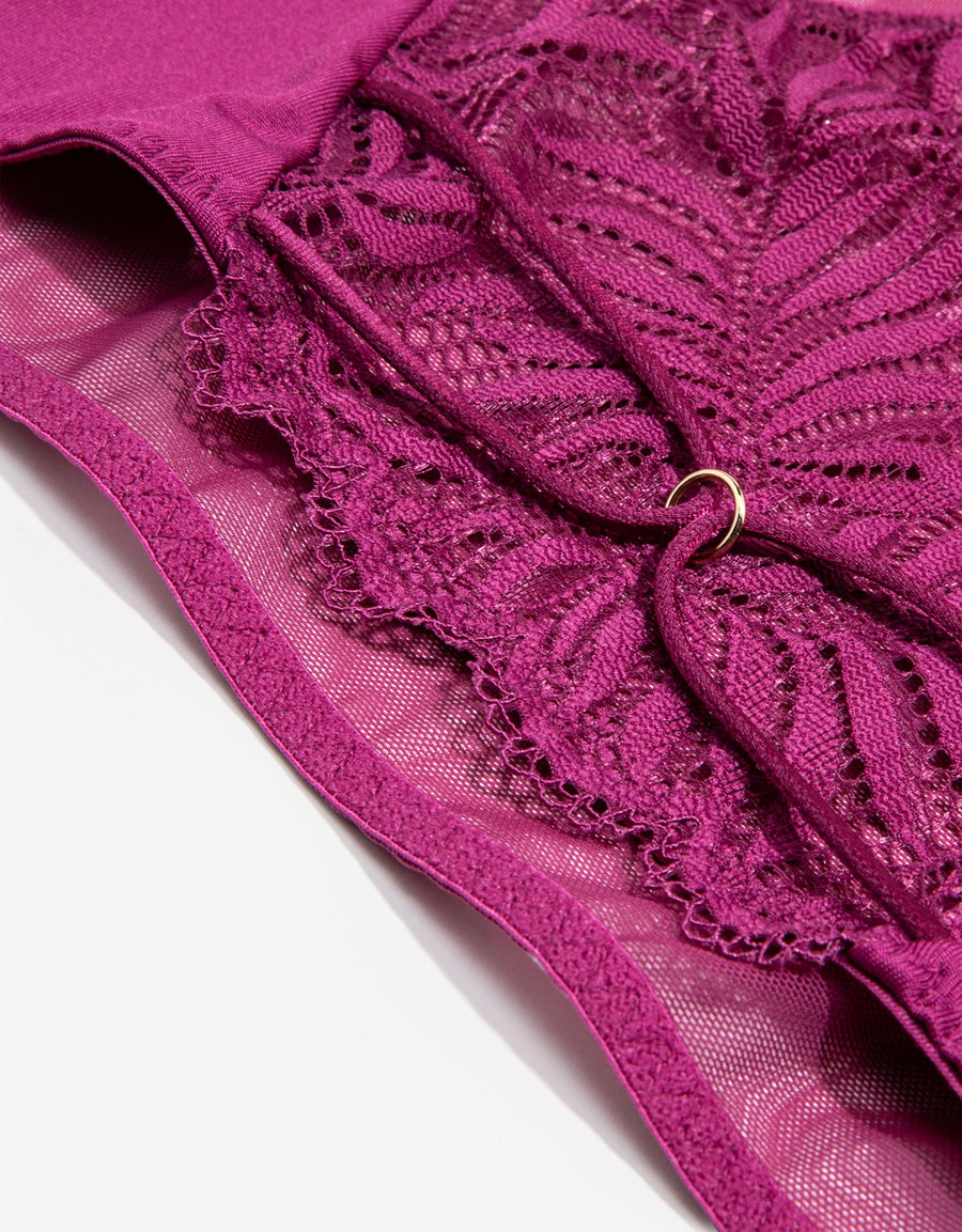 Lace Bikini Panty in Dark Pink