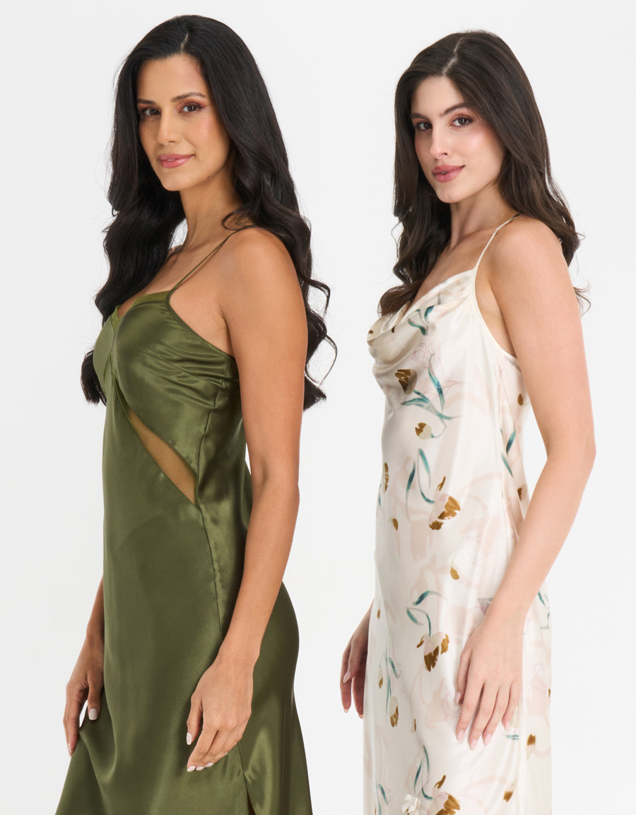 2-Pack Satin Long Dresses