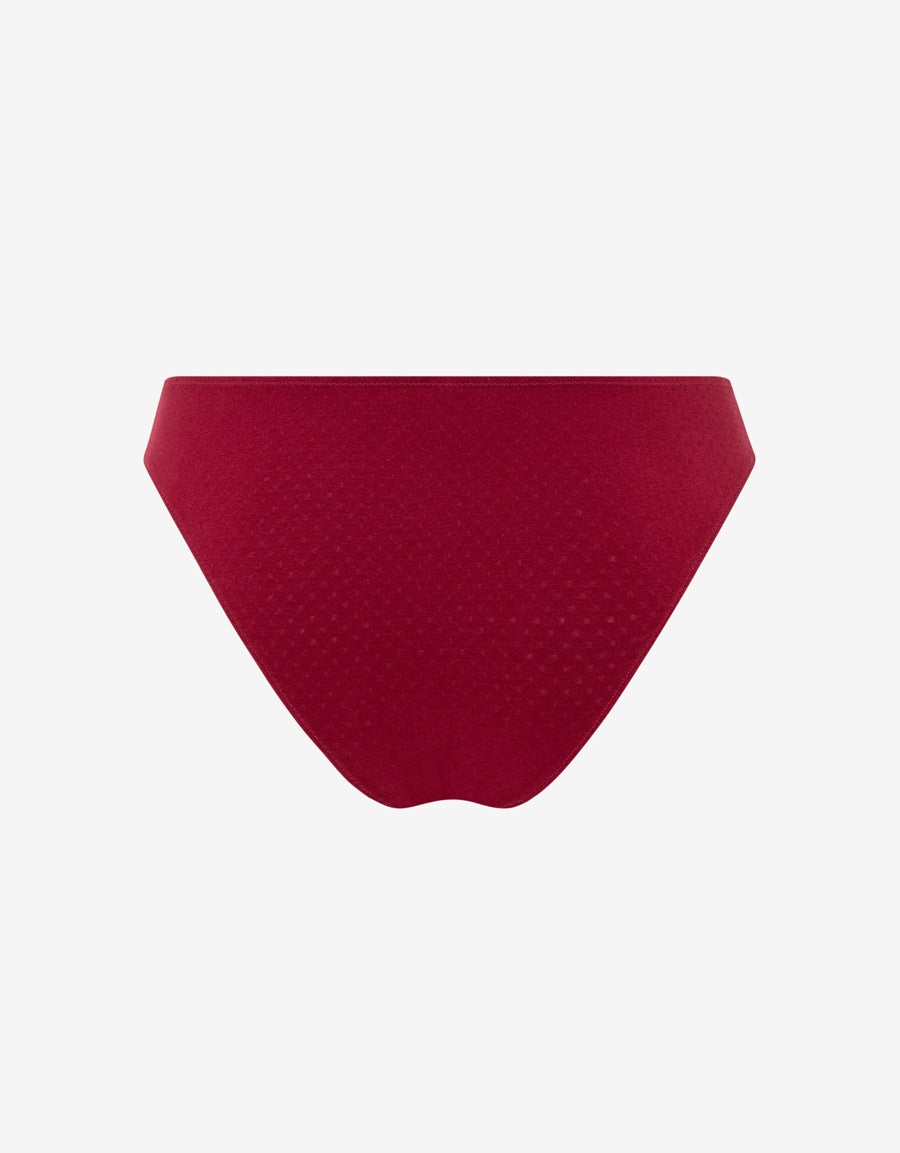 Lace-Trim Cotton Brazilian Panty