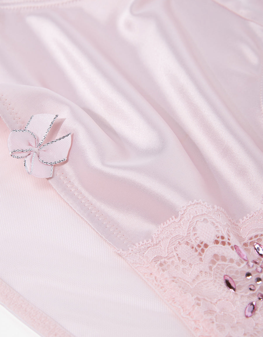 Sparkle Lace-Trim Satin Hipster Panty