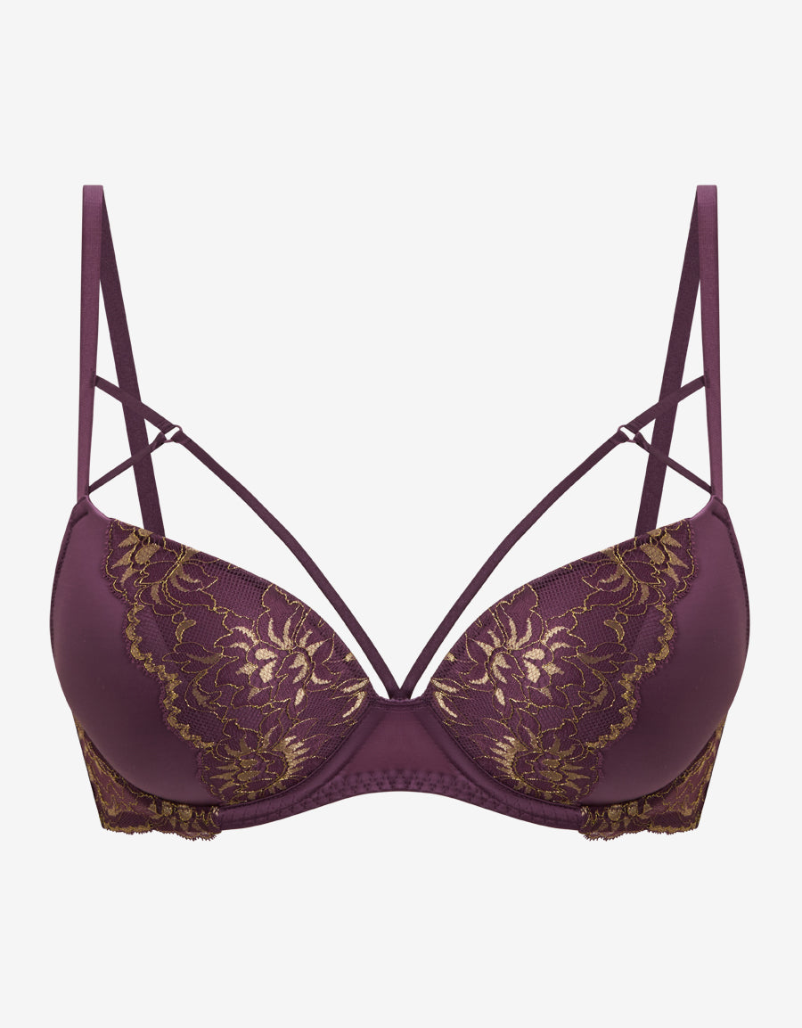 Lace And Microfibre Plunge Bra