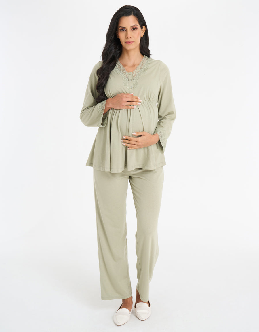 Jersey Maternity Pajama Set