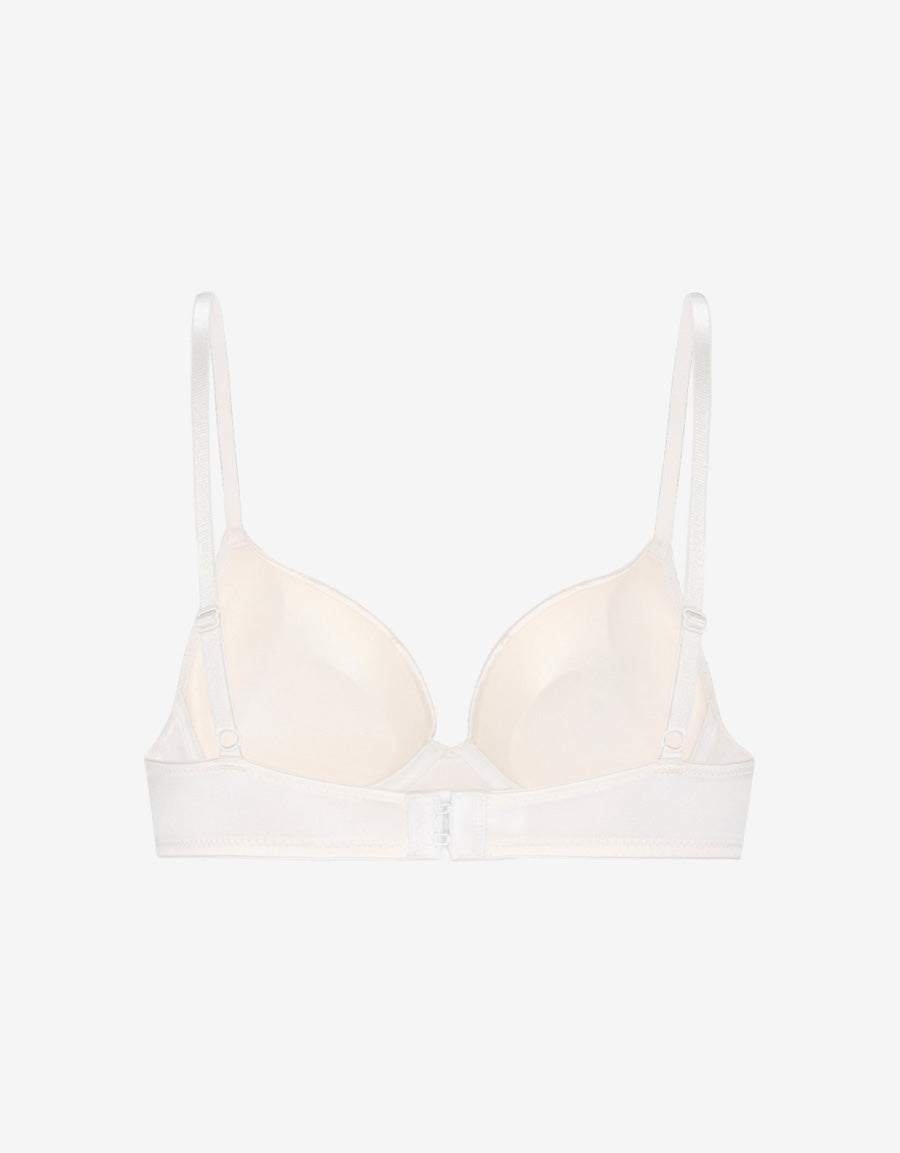 Lace-Up Double Push Up Plunge Bra 