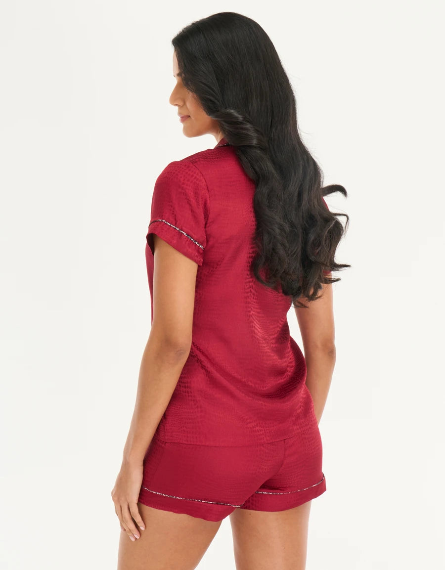 Jacquard Satin Short Pajama Set