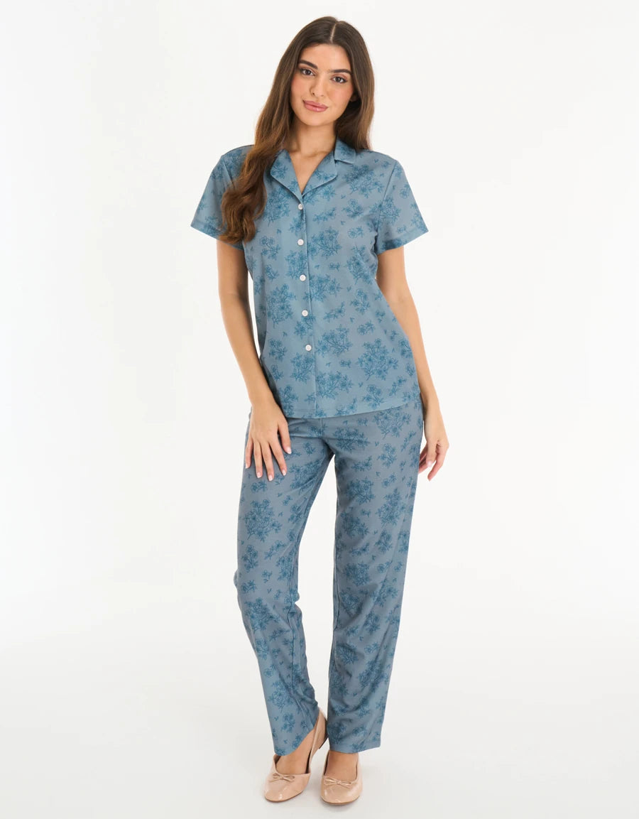 Floral Print Waffle Pajama Set