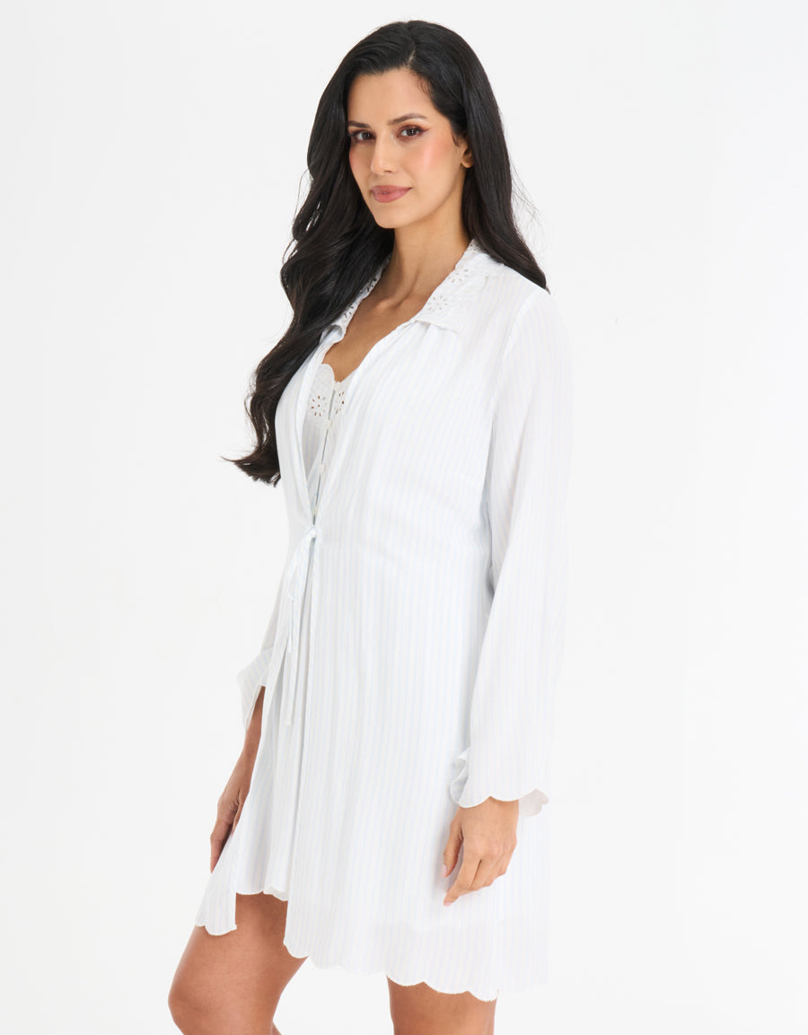 Broderie Short Dress and Robe Set