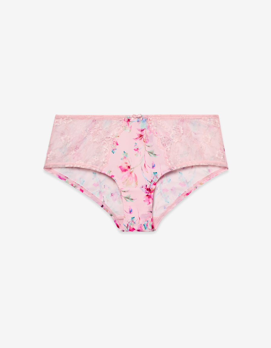 Lace Boxer Panty in Pink