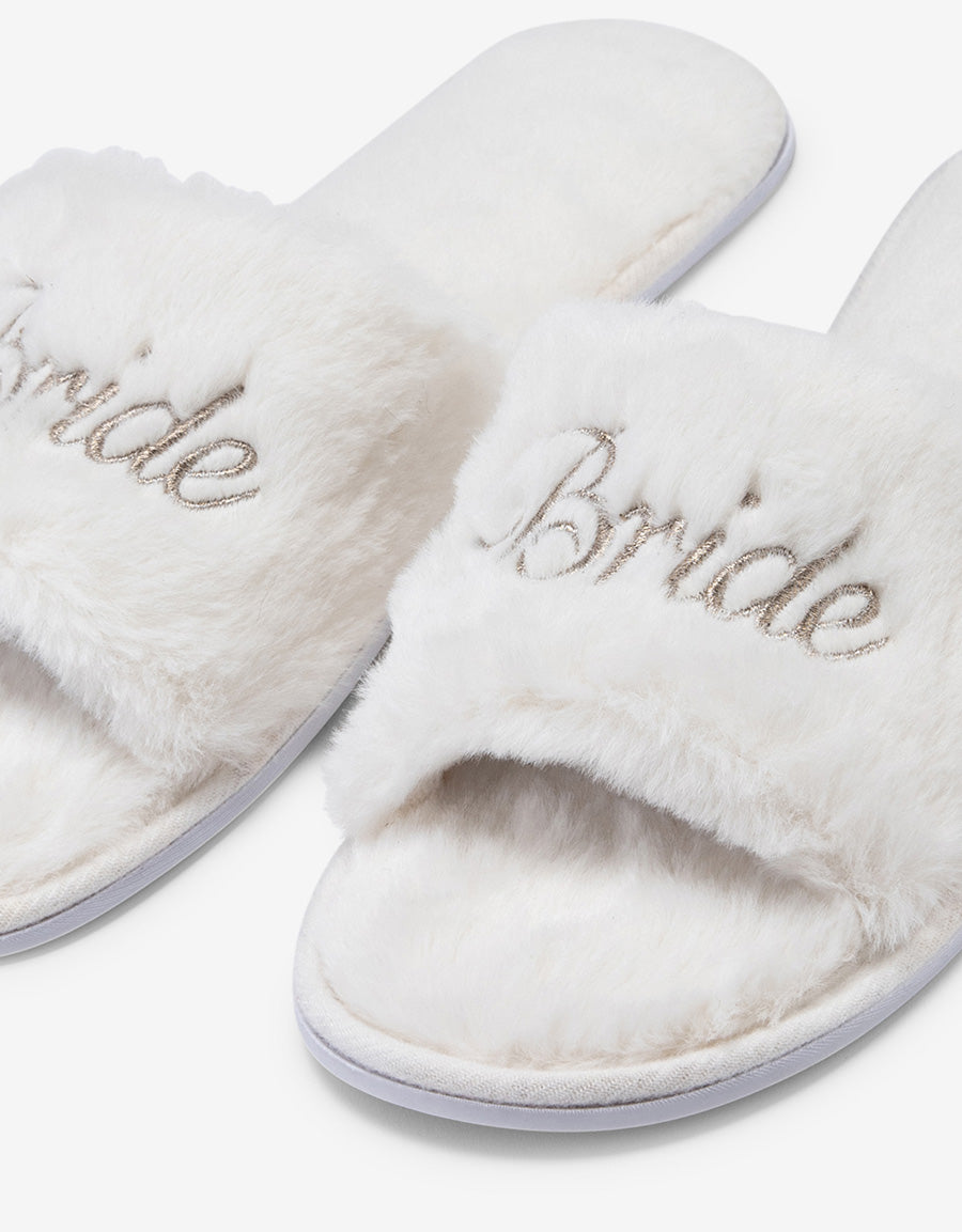 Embroidered Bridal Open Toe Slipper