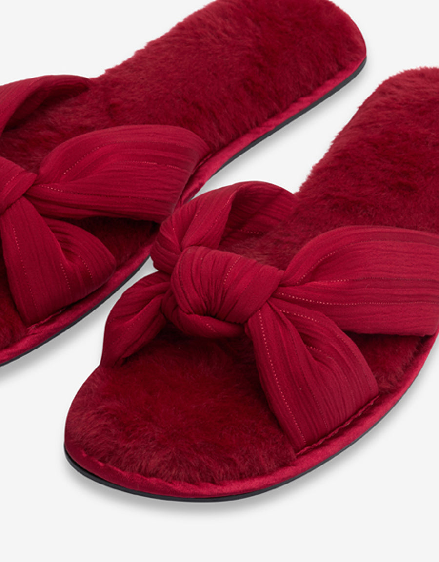 Slipper Open Toe Slippers in Red