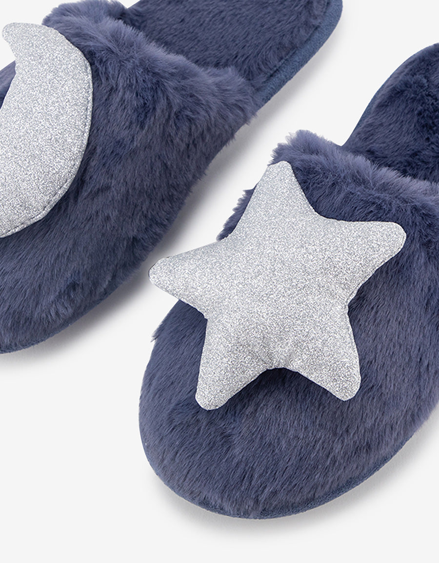 Star & Moon Closed Toe Slippers