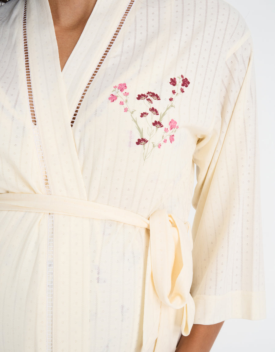 Pointelle Maternity Reception Dress and Robe