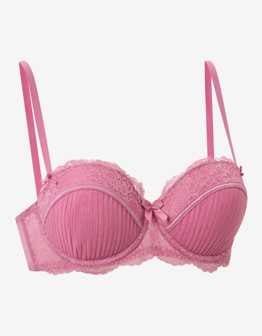Lace And Mesh Balconette Bra