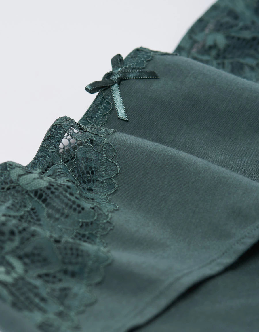 Lace-Trim Cotton Hipster Panty