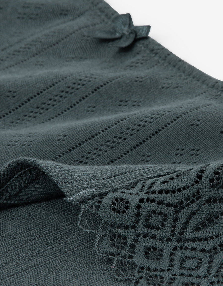 Pointelle Lace-Trim Cotton Hipster Panty