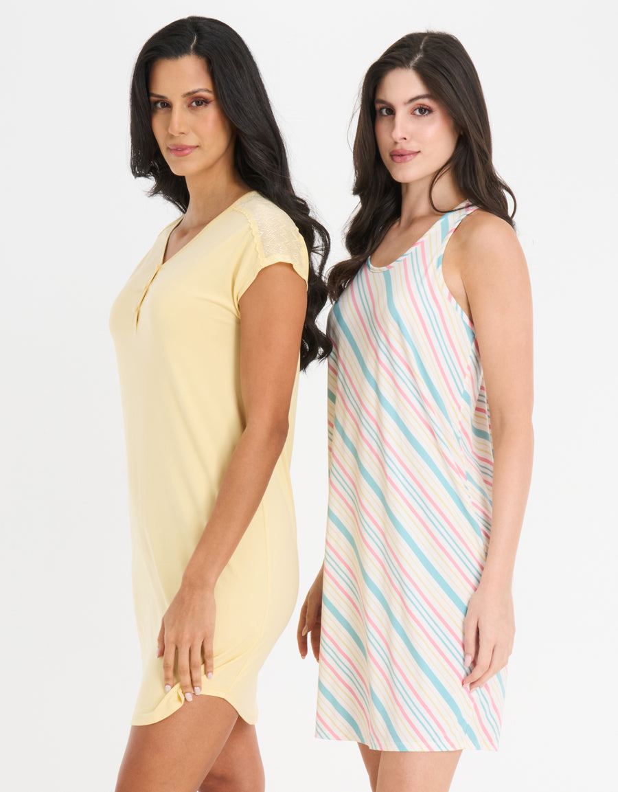 2-Pack Short Sleep Dresses