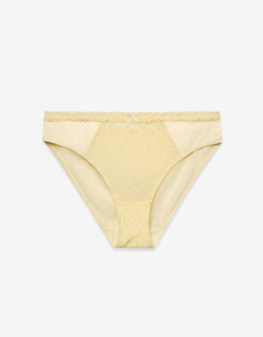 Satin Bikini Panty in Light Yellow