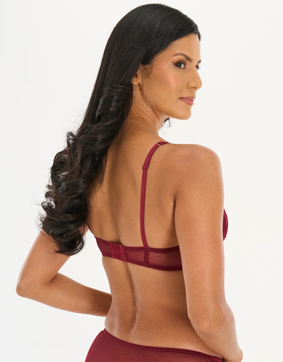 Embroidered Push-Up Balconette Bra