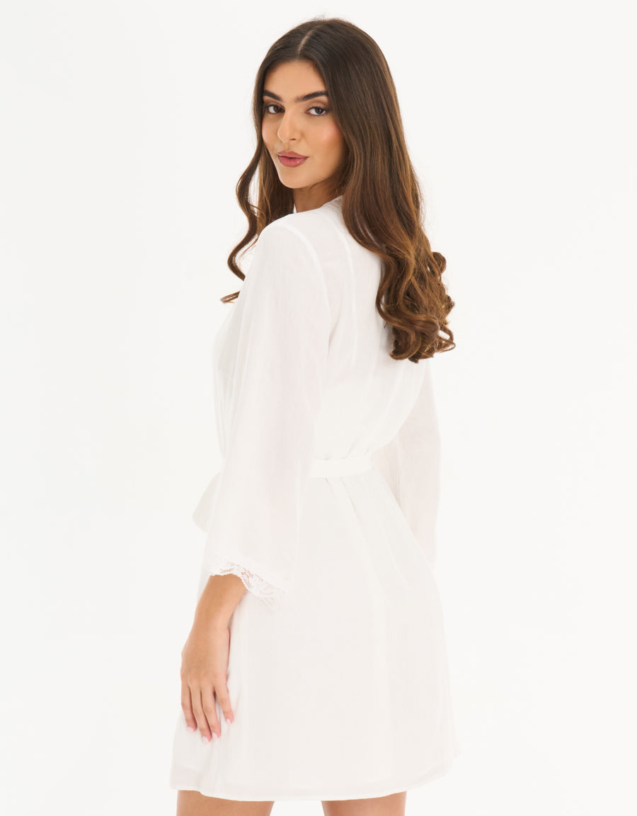Short Robe in Ivory