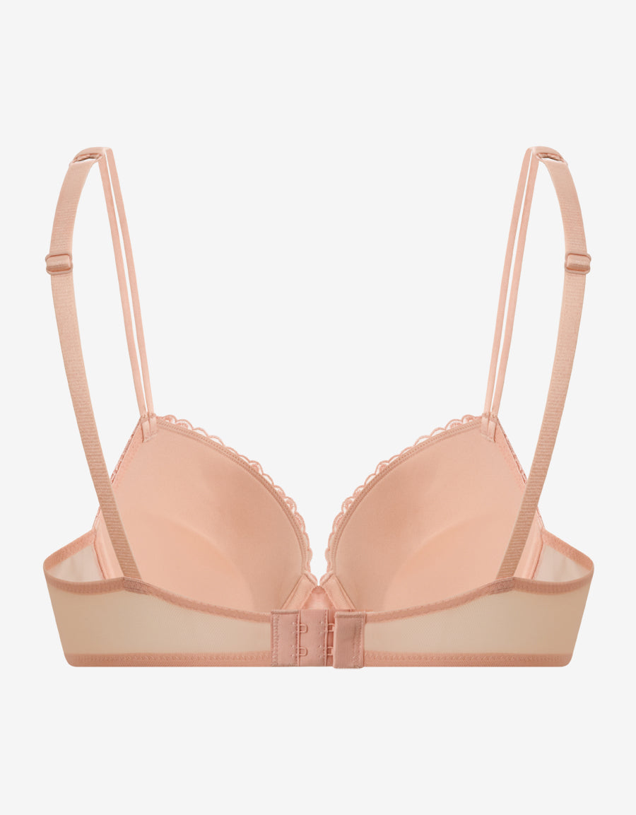 Mesh And Embroidery Plunge Bra